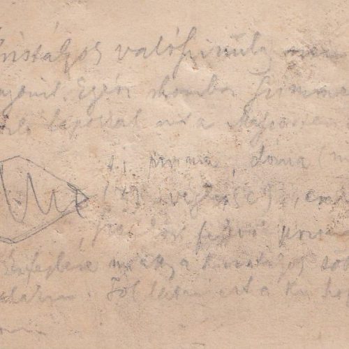 Melczer Gusztáv egyik kézzel írott alátétcédulája