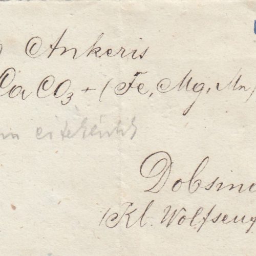 Melczer Gusztáv egyik kézzel írott alátétcédulája
